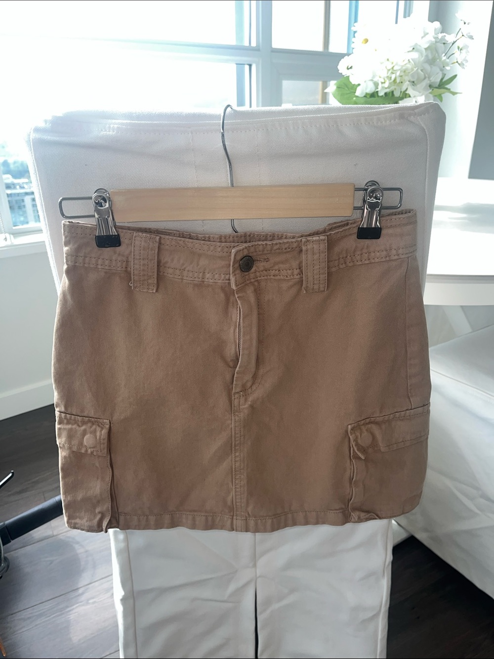 J Galt Beige/Tan Cargo Pocket Skirt